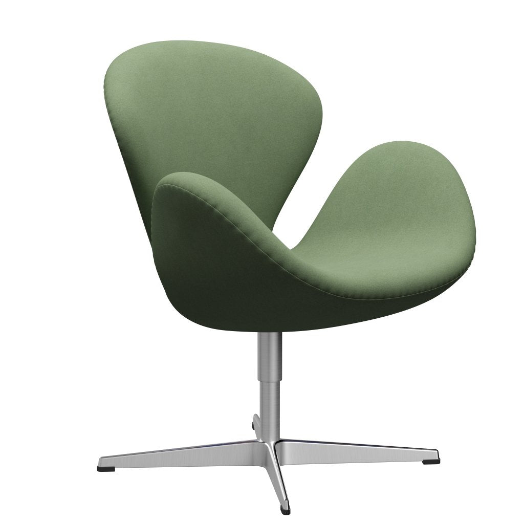 [product_category]-Fritz Hansen Swan Lounge Chair, Satin Brushed Aluminium/Divina Olive Green-Fritz Hansen-3320-DIV856-SPAL-FRI-2
