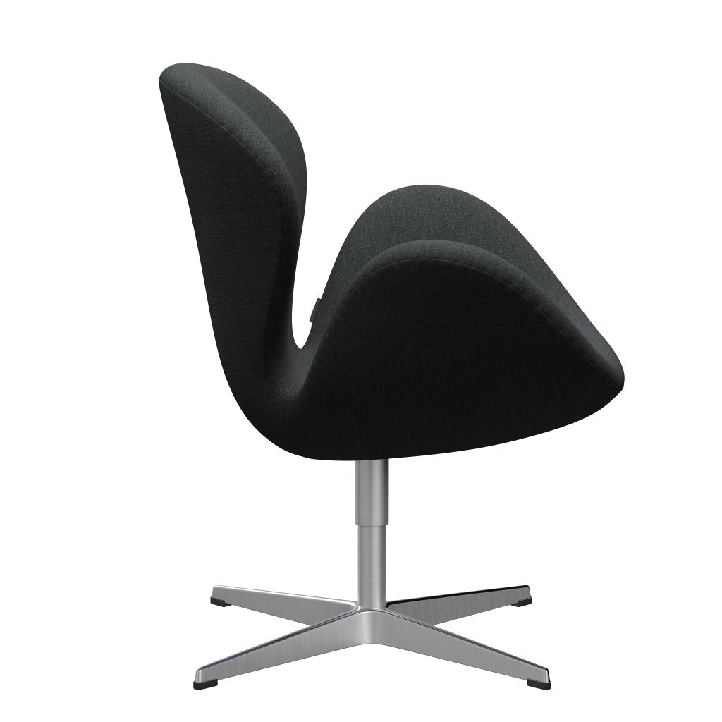 [product_category]-Fritz Hansen Swan Lounge Chair, Satin Brushed Aluminium/Fiord Dark Grey Multicoloured-Fritz Hansen-3320-FIO191-SPAL-FRI-3