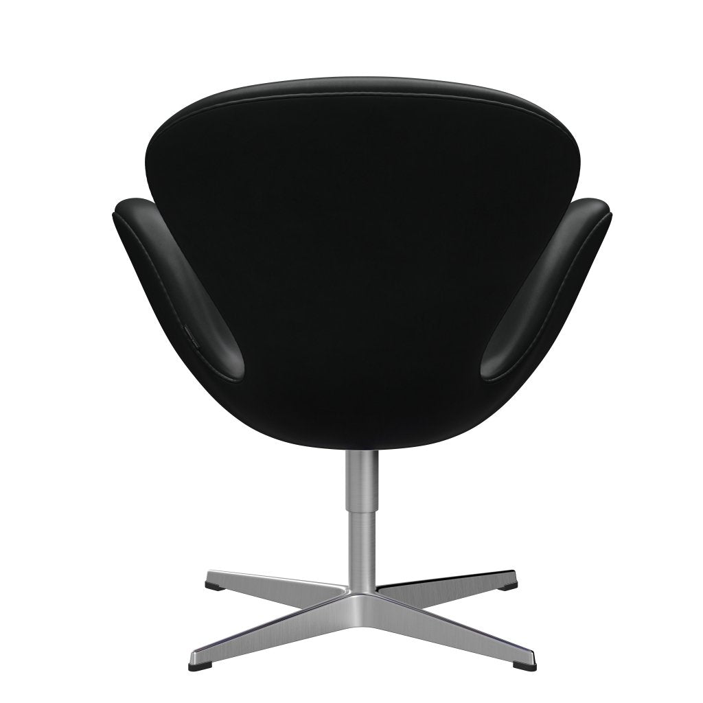 [product_category]-Fritz Hansen Swan Lounge Chair, Satin Brushed Aluminium/Grace Black-Fritz Hansen-3320-ELBLA-SPAL-FRI-4