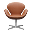 Fritz Hansen Swan™ Lounge Chair, Satin Brushed Aluminium/Grace Walnut
