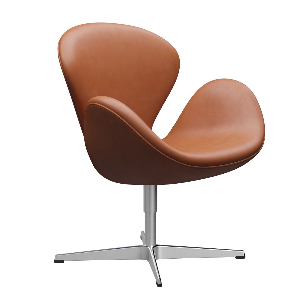 [product_category]-Fritz Hansen Swan Lounge Chair, Satin Brushed Aluminium/Grace Walnut-Fritz Hansen-3320-ELWAL-SPAL-FRI-2