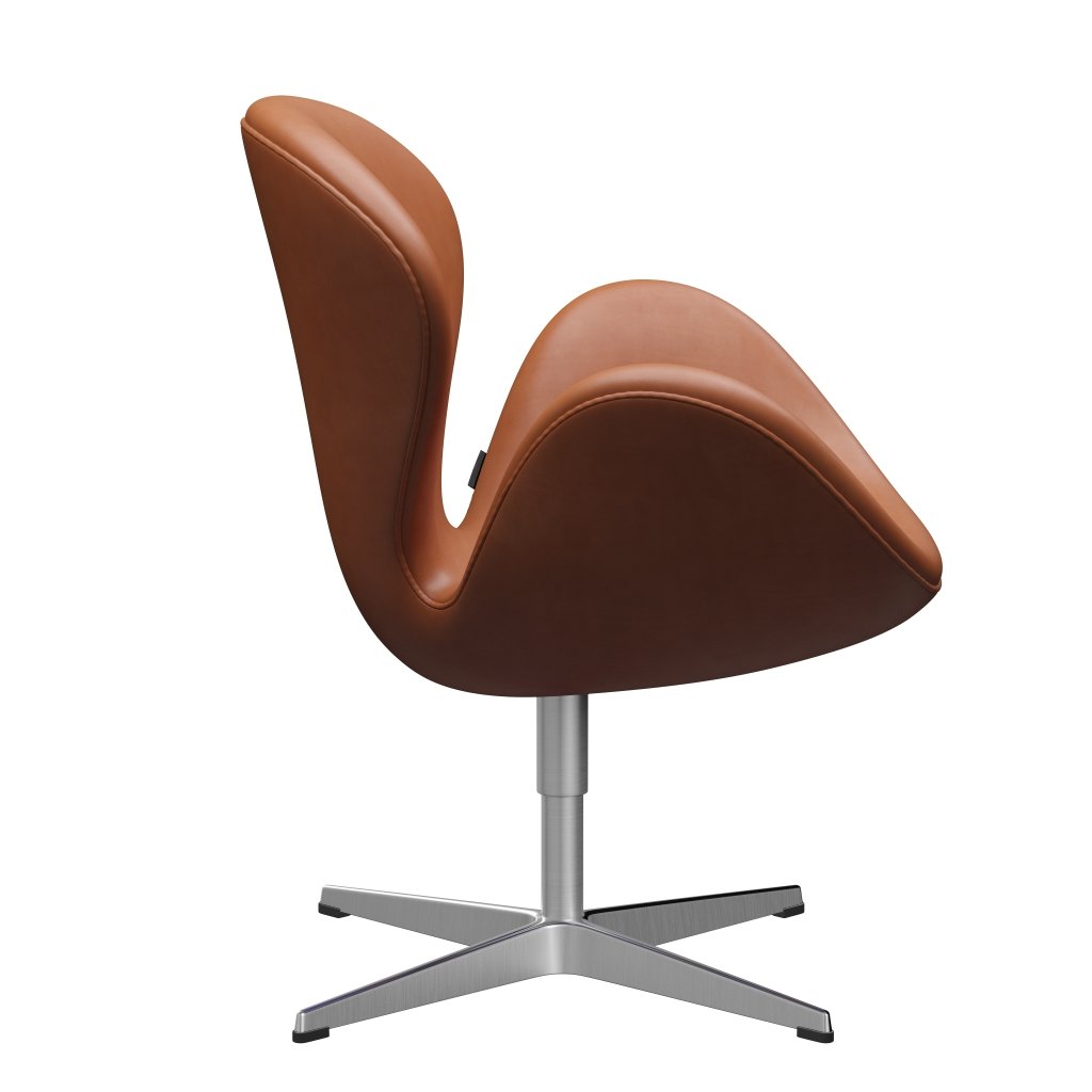 [product_category]-Fritz Hansen Swan Lounge Chair, Satin Brushed Aluminium/Grace Walnut-Fritz Hansen-3320-ELWAL-SPAL-FRI-3