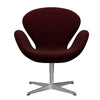  Swan™ Lounge Chair Satin Brushed Aluminium/Hallingdal Wine Red