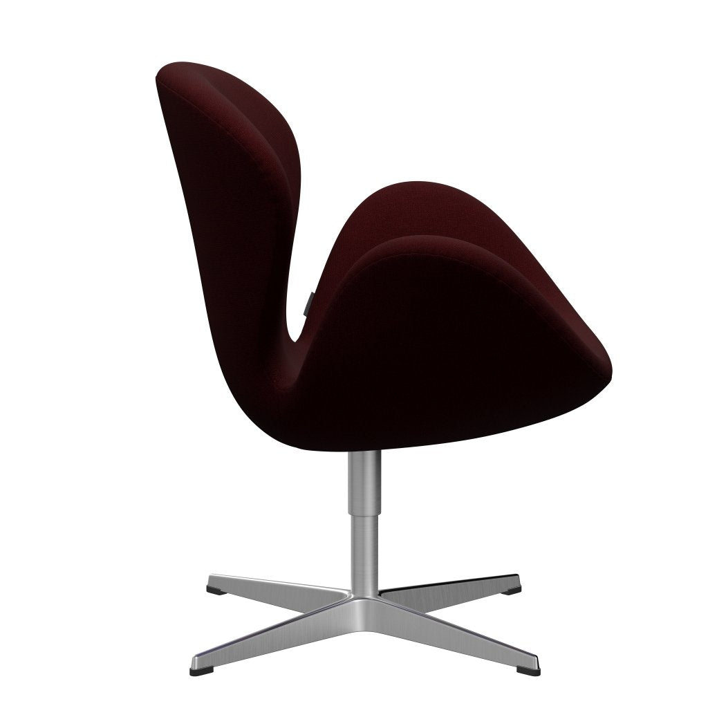 [product_category]-Fritz Hansen Swan Lounge Chair, Satin Brushed Aluminium/Hallingdal Wine Red-Fritz Hansen-3320-HAL694-SPAL-FRI-3