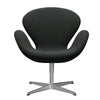  Swan™ Lounge Chair Satin Brushed Aluminium/Re Wool Black/Natural
