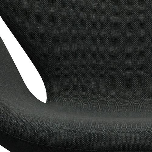 [product_category]-Fritz Hansen Swan Lounge Chair, Satin Brushed Aluminium/Re Wool Black/Natural-Fritz Hansen-3320-REW198-SPAL-FRI-6
