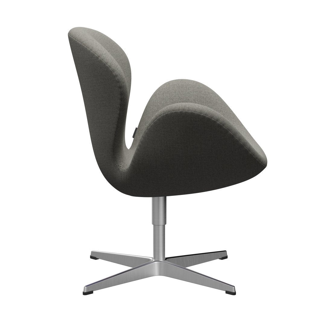 [product_category]-Fritz Hansen Swan Lounge Chair, Satin Brushed Aluminium/Re Wool Grey White/Plain-Fritz Hansen-3320-REW128-SPAL-FRI-3