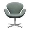  Swan™ Lounge Chair Satin Brushed Aluminium/Re Wool Light Aquamarine/Natural