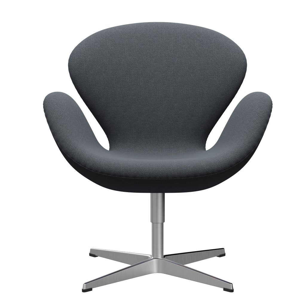 [product_category]-Fritz Hansen Swan Lounge Chair, Satin Brushed Aluminium/Rims Black/Grey-Fritz Hansen-3320-RIM741-SPAL-FRI-1