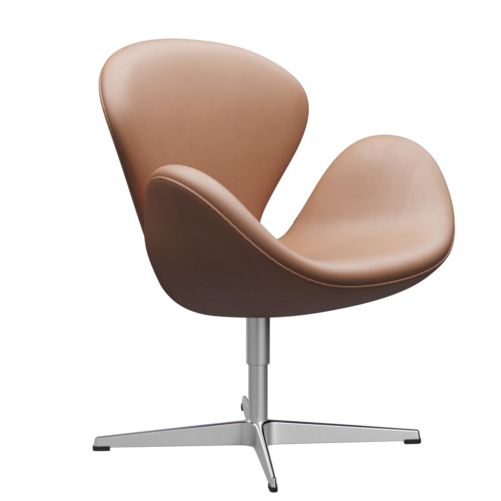 [product_category]-Fritz Hansen Swan Lounge Chair, Satin Brushed Aluminium/Rustic Rustic Rustic-Fritz Hansen-3320-RUSTIC-SPAL-FRI-2
