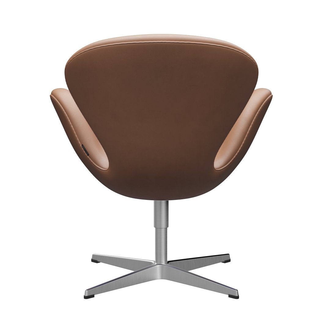 [product_category]-Fritz Hansen Swan Lounge Chair, Satin Brushed Aluminium/Rustic Rustic Rustic-Fritz Hansen-3320-RUSTIC-SPAL-FRI-4