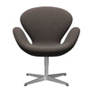  Swan™ Lounge Chair Satin Brushed Aluminium/Steelcut Trio Red/Light Brown