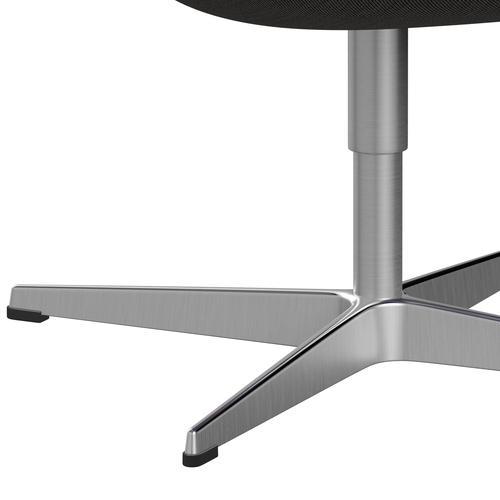 [product_category]-Fritz Hansen Swan Lounge Chair, Satin Brushed Aluminium/Steelcut Trio White/Black-Fritz Hansen-3320-STR124-SPAL-FRI-7