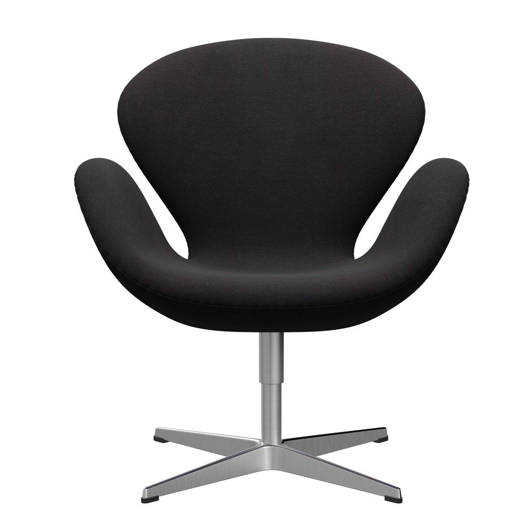 [product_category]-Fritz Hansen Swan Lounge Chair, Satin Brushed Aluminium/Sunniva Black (683)-Fritz Hansen-3320-SV683-SPAL-FRI-1