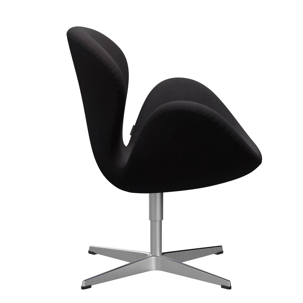 [product_category]-Fritz Hansen Swan Lounge Chair, Satin Brushed Aluminium/Sunniva Black (683)-Fritz Hansen-3320-SV683-SPAL-FRI-3