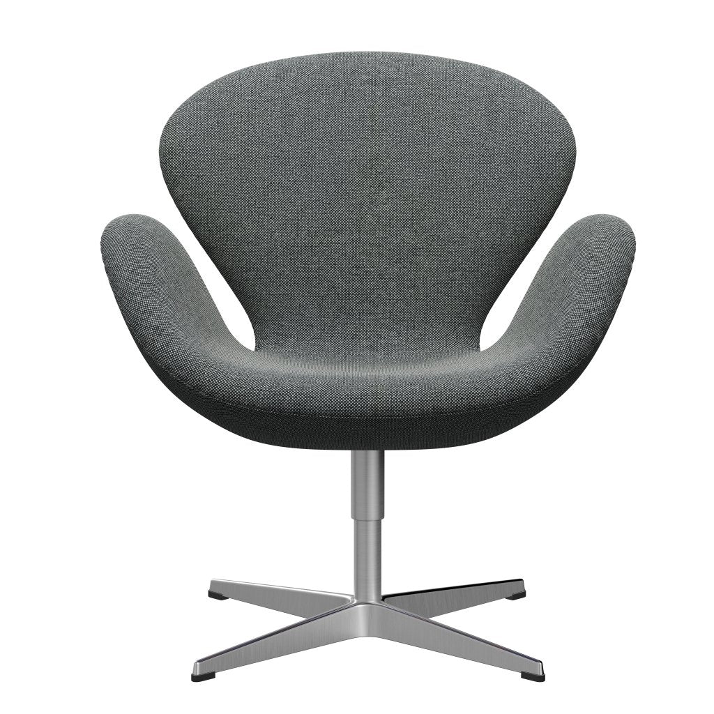 [product_category]-Fritz Hansen Swan Lounge Chair, Satingbrushed Aluminium/Hallingdal White/Brown-Fritz Hansen-3320-HAL126-SPAL-FRI-1