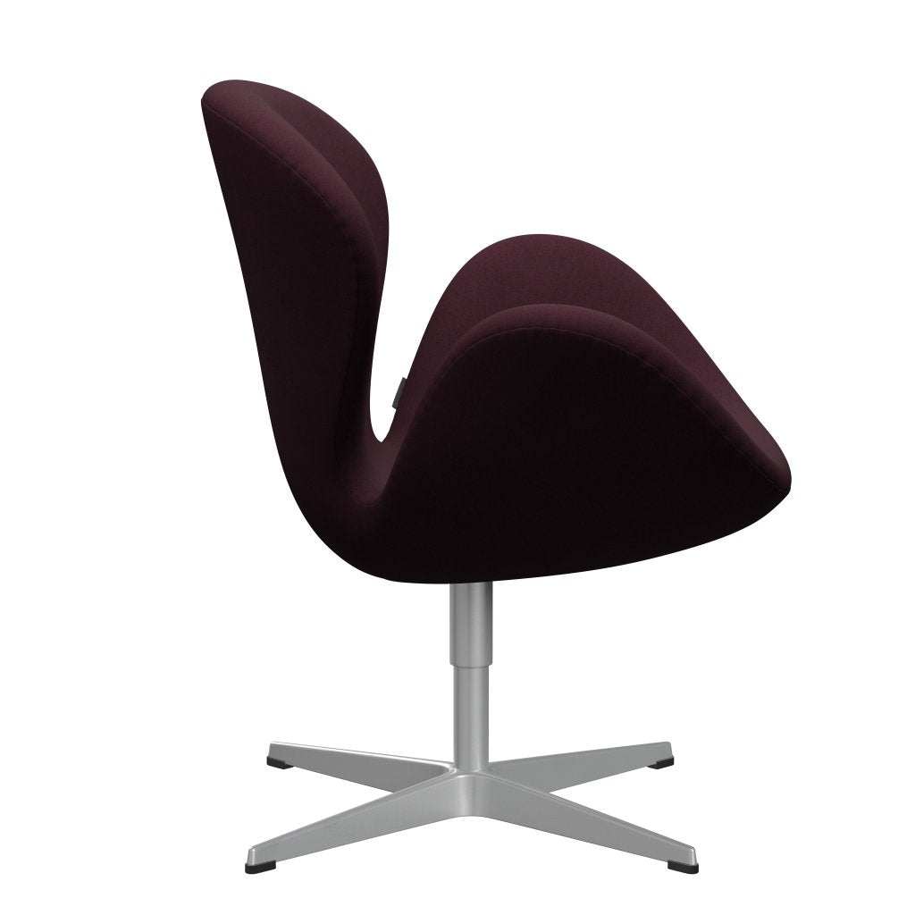 [product_category]-Fritz Hansen Swan Lounge Chair, Silver Grey/Comfort Light Bordeaux-Fritz Hansen-3320-C01163-SGBASE-FRI-3
