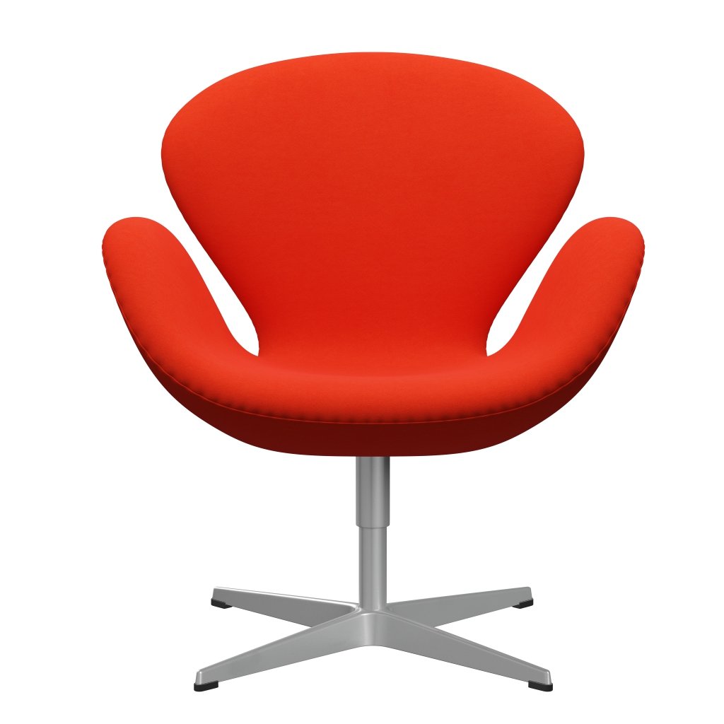 [product_category]-Fritz Hansen Swan Lounge Chair, Silver Grey/Comfort Orange/Red-Fritz Hansen-3320-C63006-SGBASE-FRI-1