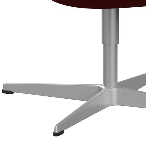 [product_category]-Fritz Hansen Swan Lounge Chair, Silver Grey/Divina Melange Deep Red-Fritz Hansen-3320-DIM567-SGBASE-FRI-7