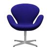 Fritz Hansen Swan™ Lounge Chair, Silver Grey/Divina Petrol Blue
