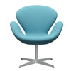 Fritz Hansen Swan™ Lounge Chair, Silver Grey/Divina Turquoise Light