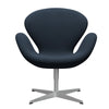  Swan™ Lounge Chair Silver Grey/Steelcut Trio Dark Brown Blue