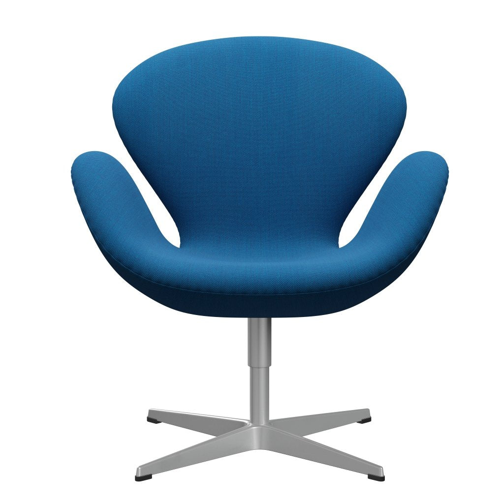 [product_category]-Fritz Hansen Swan Lounge Chair, Silver Grey/Steelcut Trio Turquoise/Blue-Fritz Hansen-3320-STR865-SGBASE-FRI-1