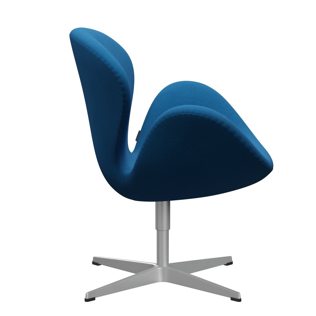[product_category]-Fritz Hansen Swan Lounge Chair, Silver Grey/Steelcut Trio Turquoise/Blue-Fritz Hansen-3320-STR865-SGBASE-FRI-3