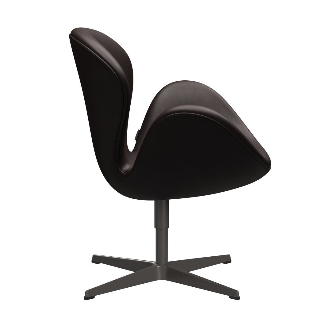 [product_category]-Fritz Hansen Swan Lounge Chair, Warm Graphite/Grace Dark Brown-Fritz Hansen-3320-ELDBR-WGBASE-FRI-3