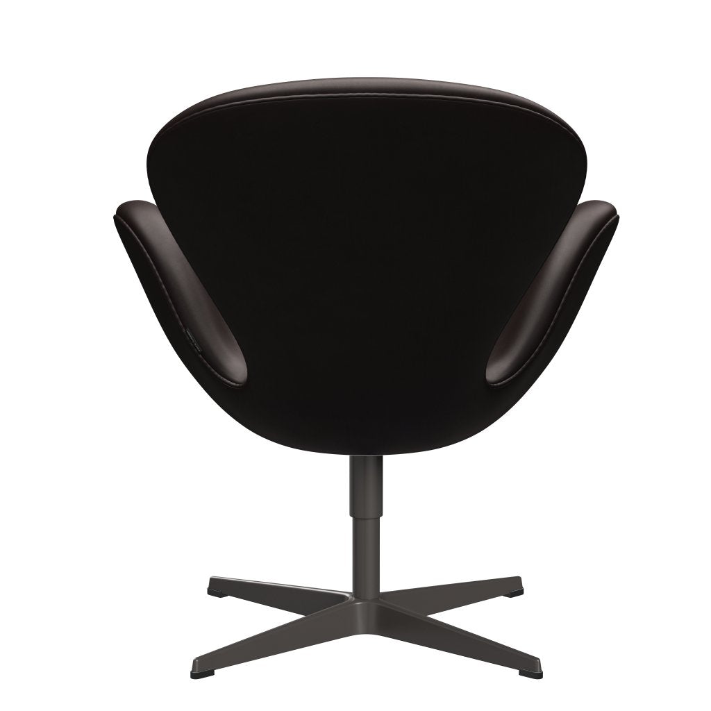 [product_category]-Fritz Hansen Swan Lounge Chair, Warm Graphite/Grace Dark Brown-Fritz Hansen-3320-ELDBR-WGBASE-FRI-4