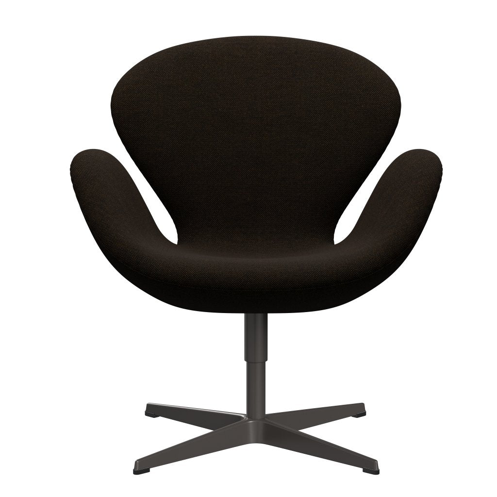 [product_category]-Fritz Hansen Swan Lounge Chair, Warm Graphite/Hallingdal Black/Brown-Fritz Hansen-3320-HAL370-WGBASE-FRI-1