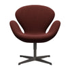 Fritz Hansen Swan™ Lounge Chair, Warm Graphite/Rims Dark Red/Brown
