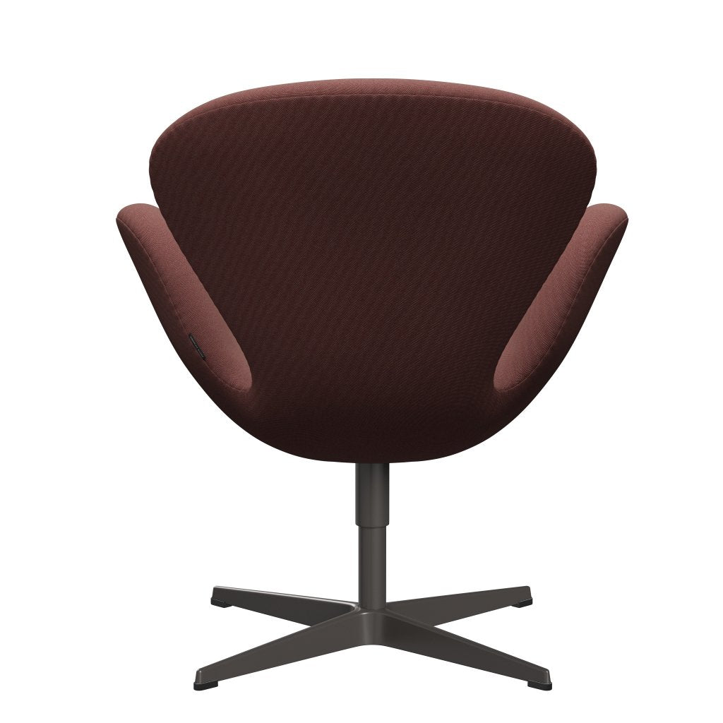 [product_category]-Fritz Hansen Swan Lounge Chair, Warm Graphite/Rims Dark Red/Grey-Fritz Hansen-3320-RIM571-WGBASE-FRI-4