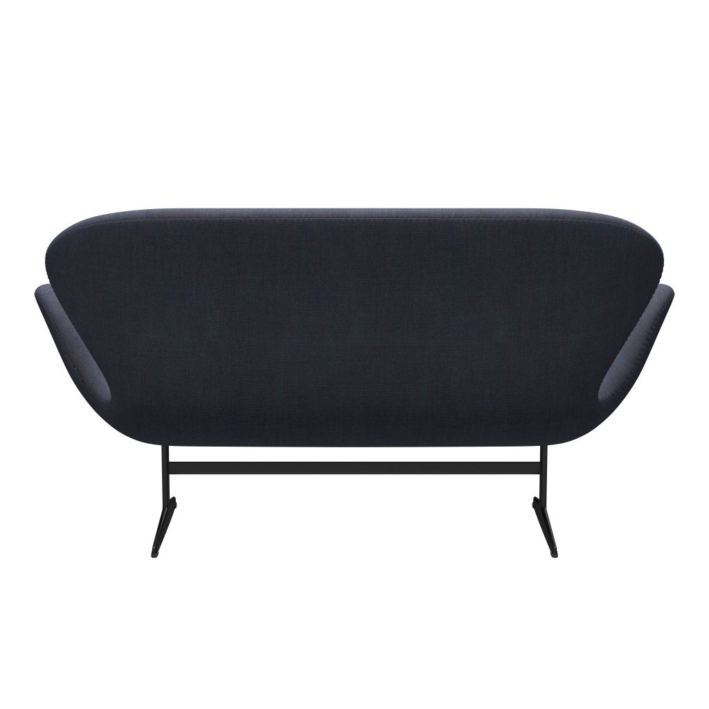 [product_category]-Fritz Hansen Swan Sofa 2 Seater, Black Lacquered/Canvas Light Blue (0734)-Fritz Hansen-3321-CA0734-BLLA-FRI-4