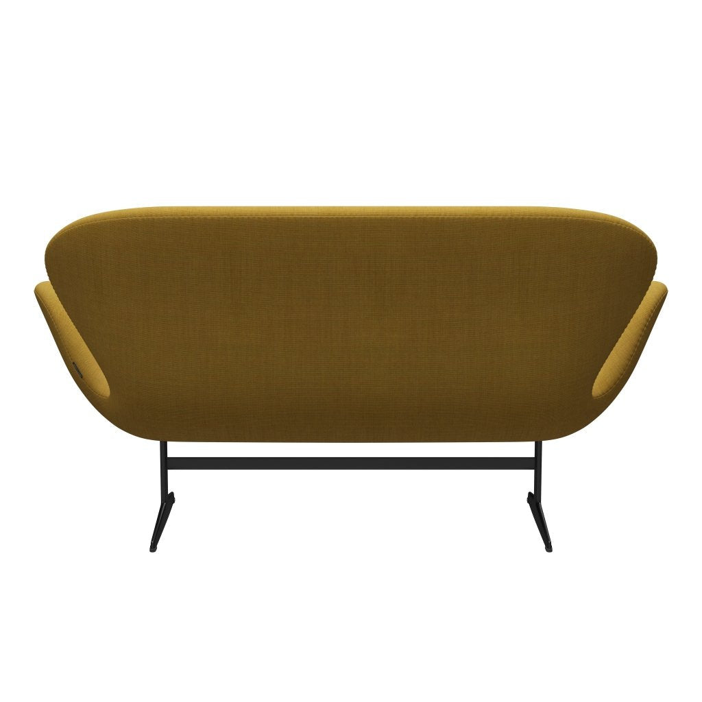 [product_category]-Fritz Hansen Swan Sofa 2 Seater, Black Lacquered/Canvas Mustard-Fritz Hansen-3321-CA0446-BLLA-FRI-4