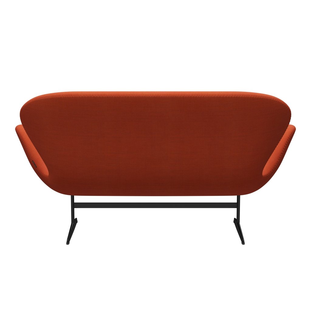 [product_category]-Fritz Hansen Swan Sofa 2 Seater, Black Lacquered/Canvas Soft Orange-Fritz Hansen-3321-CA0546-BLLA-FRI-4