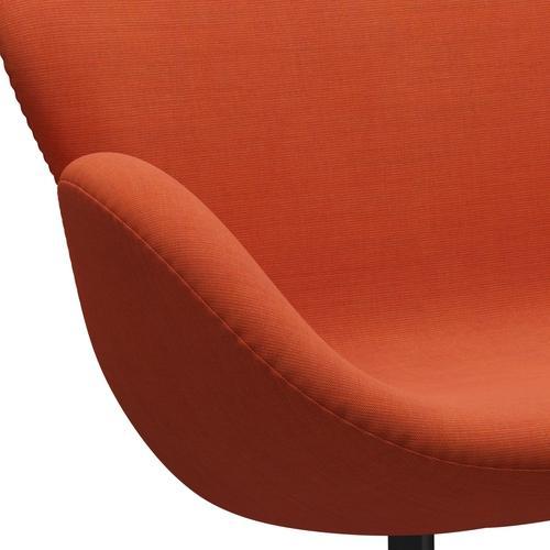 [product_category]-Fritz Hansen Swan Sofa 2 Seater, Black Lacquered/Canvas Soft Orange-Fritz Hansen-3321-CA0546-BLLA-FRI-7