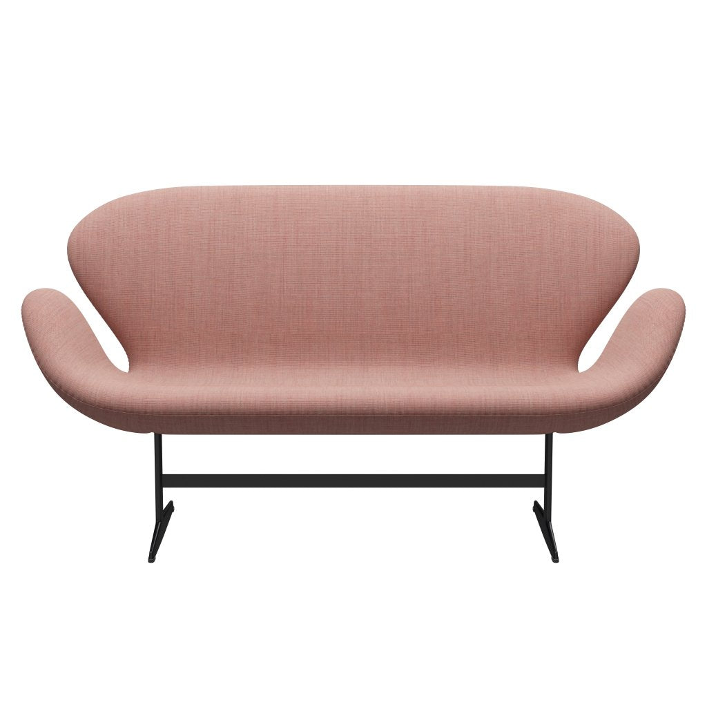 [product_category]-Fritz Hansen Swan Sofa 2 Seater, Black Lacquered/Canvas Soft Pink-Fritz Hansen-3321-CA0614-BLLA-FRI-1