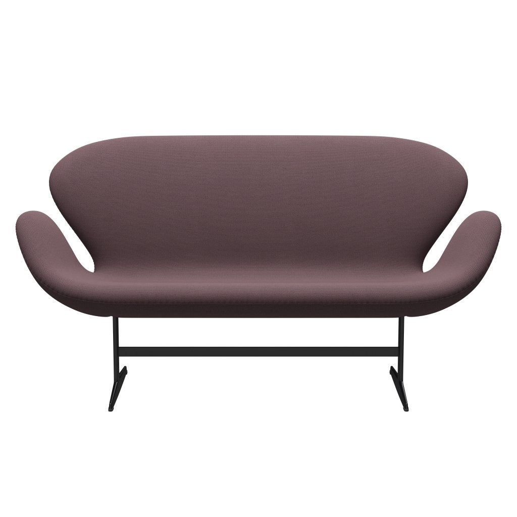 [product_category]-Fritz Hansen Swan Sofa 2 Seater, Black Lacquered/Capture Aubergine-Fritz Hansen-3321-CP6302-BLLA-FRI-1