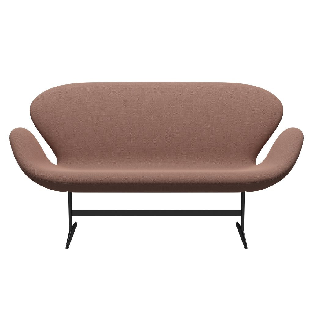 [product_category]-Fritz Hansen Swan Sofa 2 Seater, Black Lacquered/Capture Brick/Red-Fritz Hansen-3321-CP7201-BLLA-FRI-1