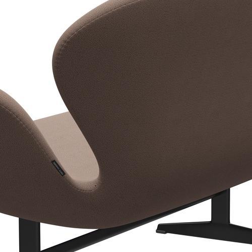 [product_category]-Fritz Hansen Swan Sofa 2 Seater, Black Lacquered/Capture Brown-Fritz Hansen-3321-CP6701-BLLA-FRI-5