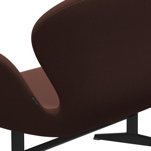 [product_category]-Fritz Hansen Swan Sofa 2 Seater, Black Lacquered/Capture Brown/Light Pink-Fritz Hansen-3321-CP7301-BLLA-FRI-5