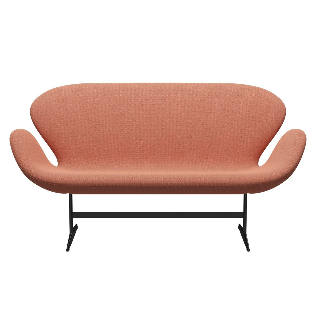 [product_category]-Fritz Hansen Swan Sofa 2 Seater, Black Lacquered/Capture Burnt Orange-Fritz Hansen-3321-CP4301-BLLA-FRI-1