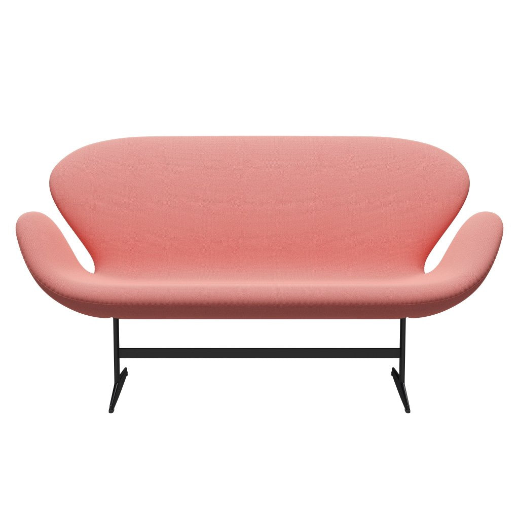 [product_category]-Fritz Hansen Swan Sofa 2 Seater, Black Lacquered/Capture Coral-Fritz Hansen-3321-CP4802-BLLA-FRI-1