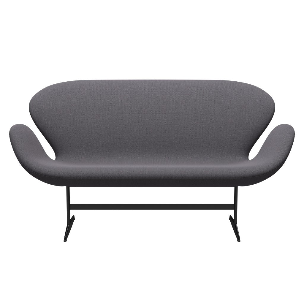 [product_category]-Fritz Hansen Swan Sofa 2 Seater, Black Lacquered/Capture Dark Grey-Fritz Hansen-3321-CP4601-BLLA-FRI-1