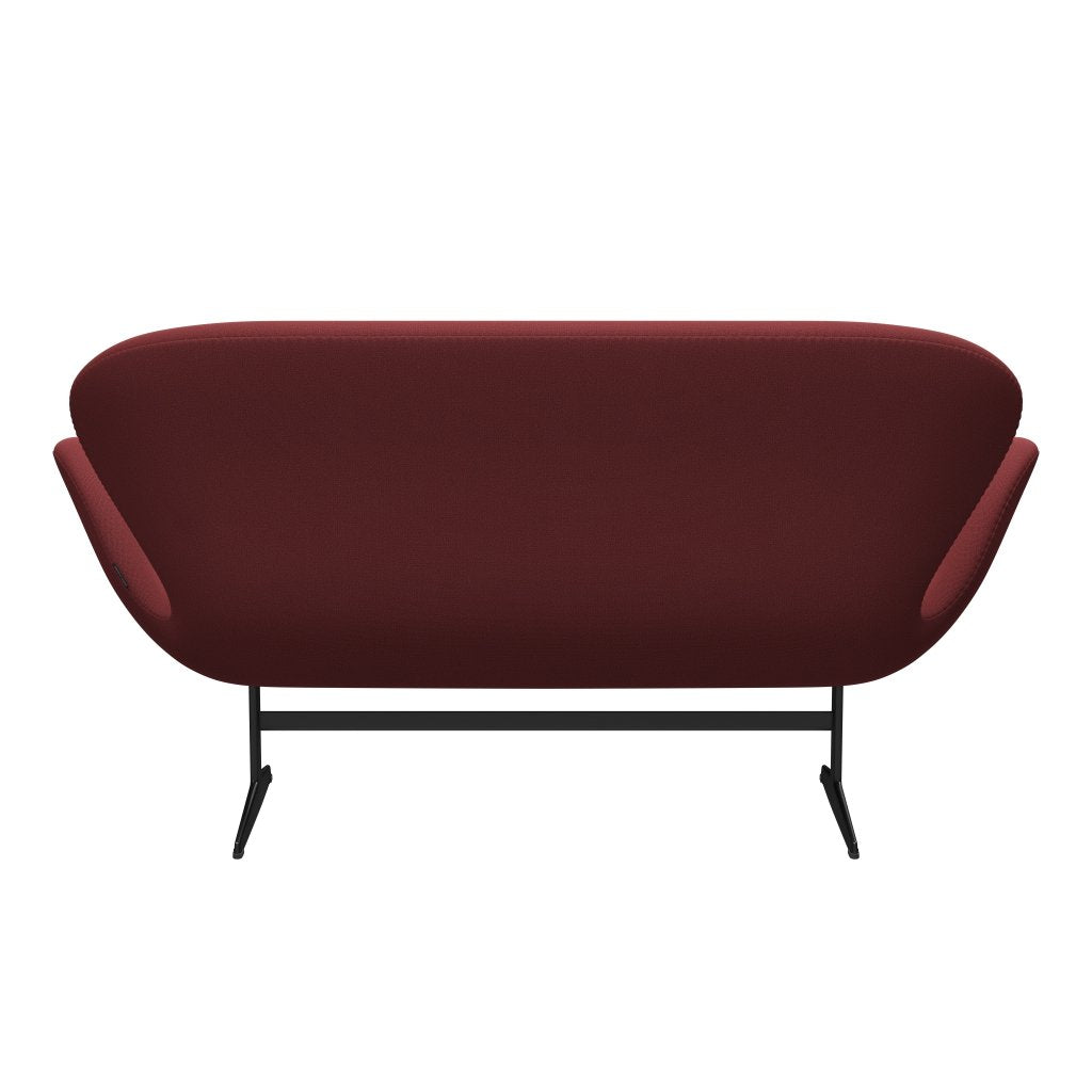 [product_category]-Fritz Hansen Swan Sofa 2 Seater, Black Lacquered/Capture Dark Red-Fritz Hansen-3321-CP5402-BLLA-FRI-4