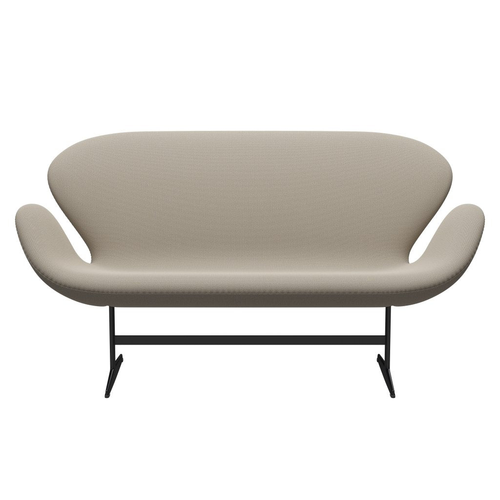 [product_category]-Fritz Hansen Swan Sofa 2 Seater, Black Lacquered/Capture Grey Sand-Fritz Hansen-3321-CP5103-BLLA-FRI-1