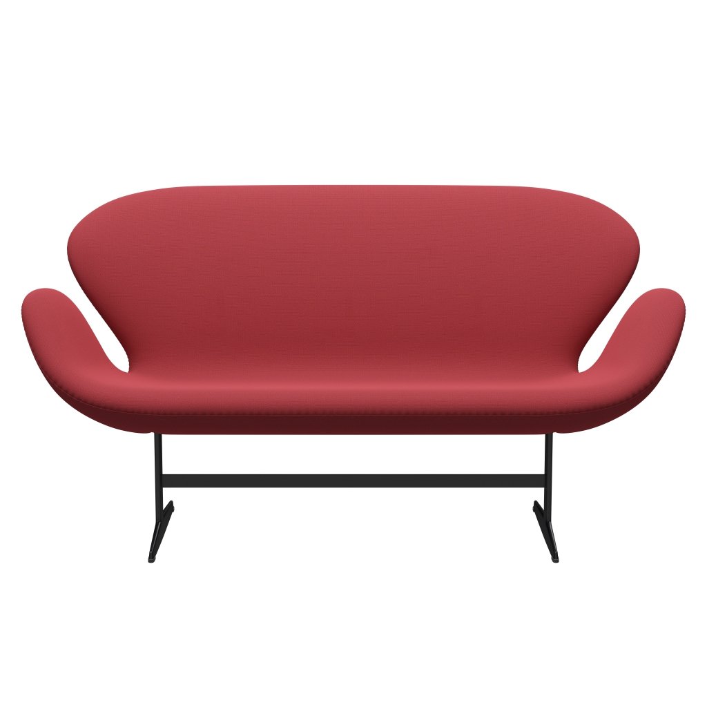 [product_category]-Fritz Hansen Swan Sofa 2 Seater, Black Lacquered/Capture Instant Red-Fritz Hansen-3321-CP5401-BLLA-FRI-1