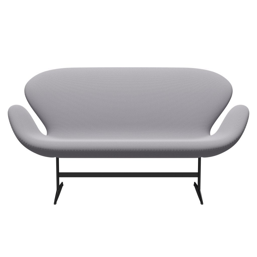 [product_category]-Fritz Hansen Swan Sofa 2 Seater, Black Lacquered/Capture Light Grey-Fritz Hansen-3321-CP4102-BLLA-FRI-1