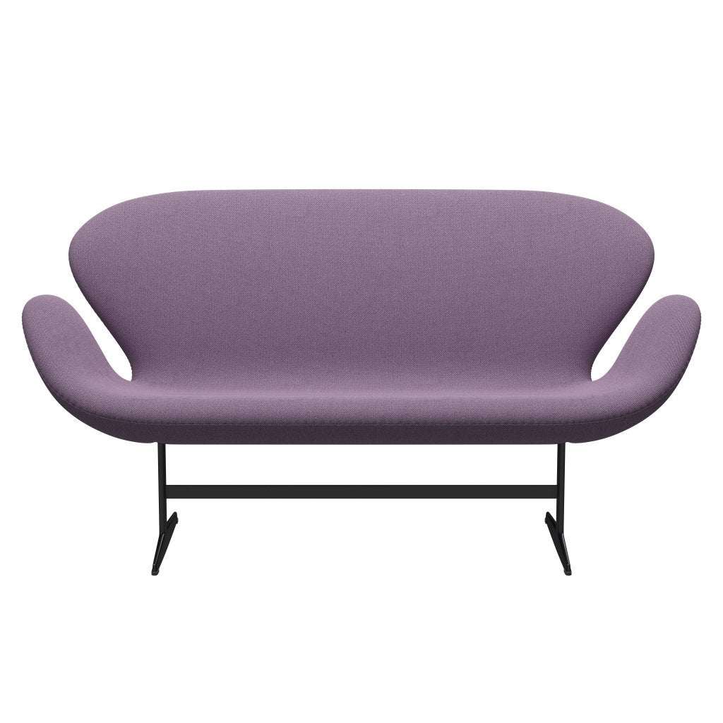 [product_category]-Fritz Hansen Swan Sofa 2 Seater, Black Lacquered/Capture Light Violet-Fritz Hansen-3321-CP4501-BLLA-FRI-1